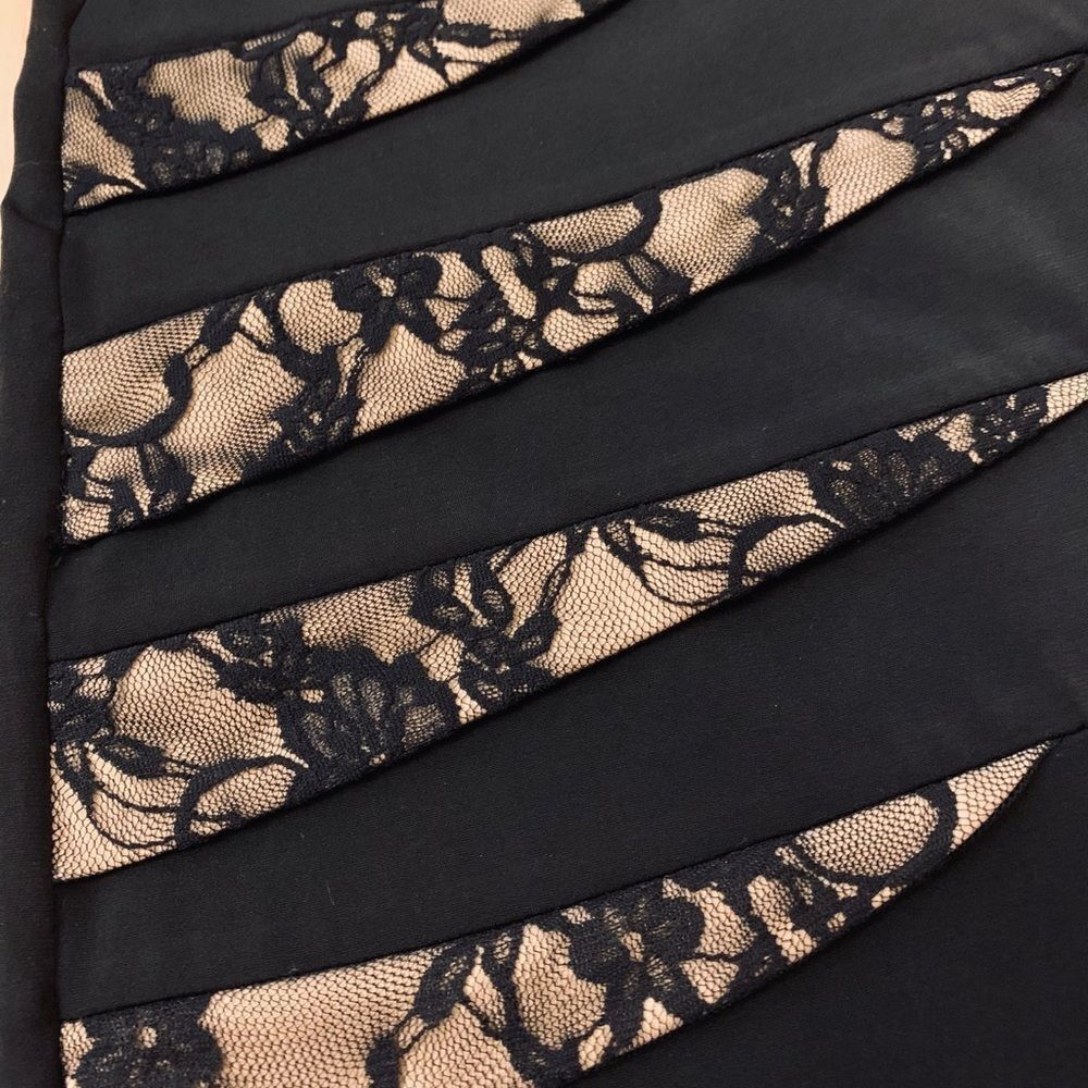 🔹 CITY STUDIO Black w/Lace Strapless Dress Sz. S - Picture 5 of 13